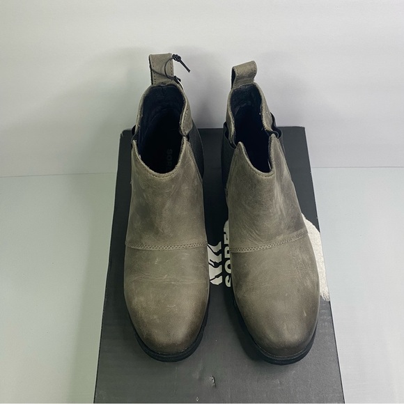 Sorel Emelie Chelsea NEW IN BOX Waterproof Boots Brown grey mushroom size 7 - Picture 8 of 11